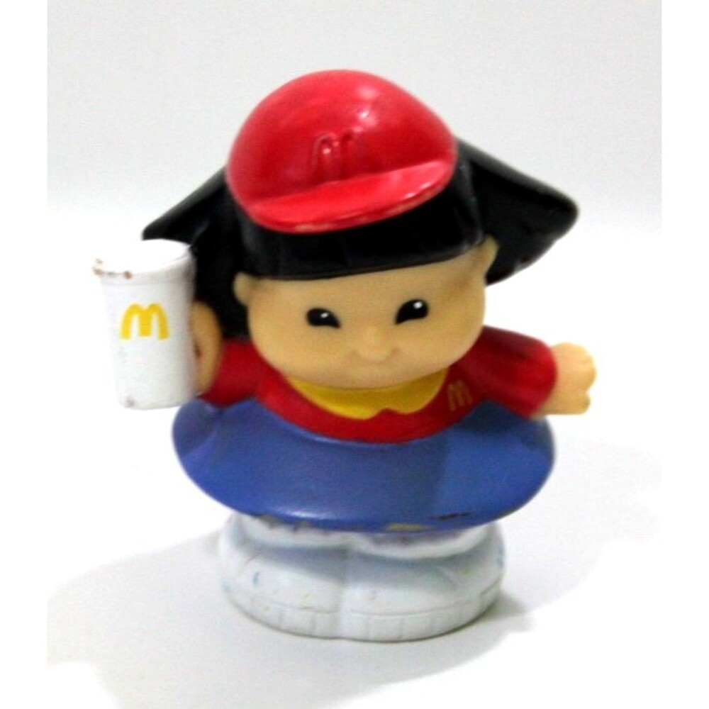 Fisher Price Little People McDonald's Sonia Lee Figure Red Hat Uniform Cup Toy